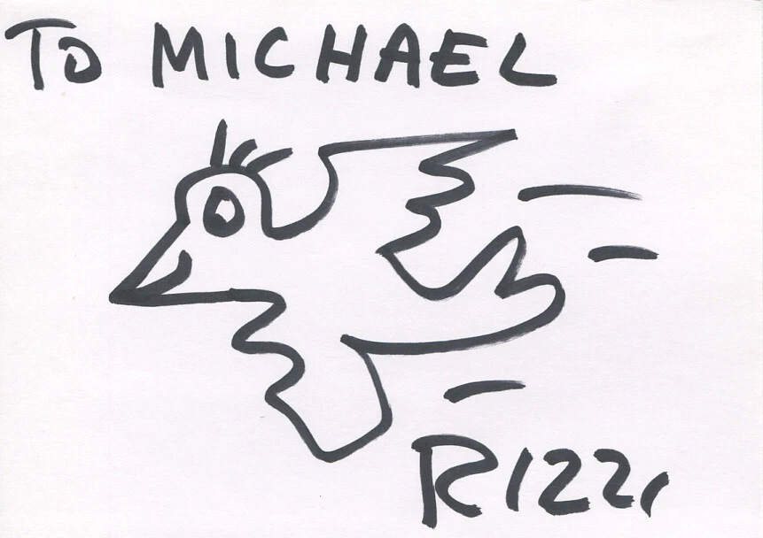 JAMES RIZZI † - Autogramm orig. - US-Künstler, Pop Art, KULT - mit Zeichnung! - Bild 1 von 1