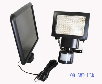 108 SMD LED Outdoor Solar Powered Motion Sensor Activated Security Light - Image 1 of 4