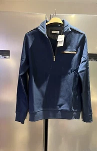 Bugatti Men’s SweatShirt Troyer 1/4 Zip - 25050 Brand New With Tags Navy Medium - Picture 1 of 18