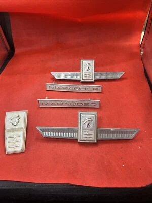 1964 1965 1966 Mercury Marauder Montery Fender Emblem Molding Trim Badge Set Lot - Image 1 of 4
