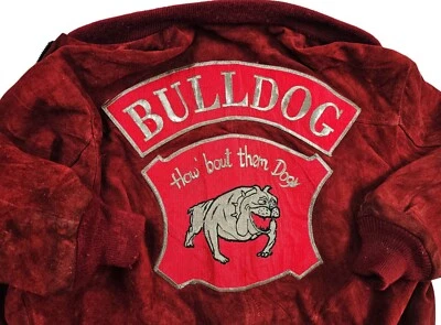 *HOT VTG 70's Men's SCHOTT @ BOMBER PATCHED SUEDE LEATHER RED VELVET Jacket 44 M - Image 1 of 4