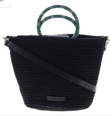 Bolso Bandolera Elizabeth & James Boho Nuevo con Etiquetas Cuentas Verde Negro Asa Playa Verano Foto 1 de 4