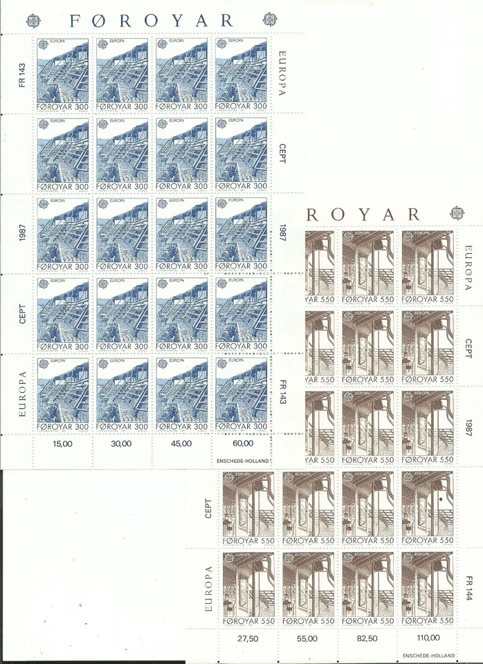 Feroe Foroyar EUROPA cept 1987 MNH - Hoja bloque / Souvenir Sheet  - Imagen 1 de 1