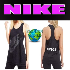 Nike Women's Mesh Overlay Top Size Small  Black/White Tank 871760-010  NEW - Picture 1 of 4