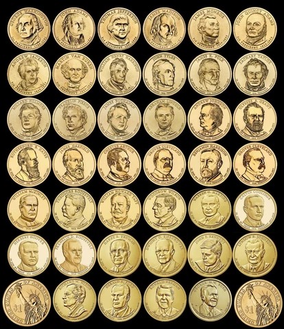 COMPLETE 40 Coins Total US Presidential Dollar Set "Brilliant Uncirculated" Cover
