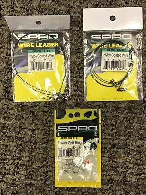 (LOT OF 3) SPRO (2) NYLON COATED WIRE & (1) POWER SPLIT RINGS - NEW - Image 1 of 2
