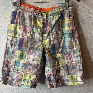 Gap Boys Patchwork Plaid Swim Trunks Shorts Colorful Casual Kids XL - Picture 1 of 6