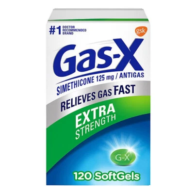 Gas-X Geles Blandos Alivio Gas Extra Fuerte, Simeticona 125 mg, 120 ct. EXP 2027 Foto 1 de 4