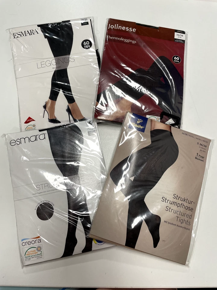 Tchibo/ESMARA: 4 Stück Strumpfhose / Leggings Gr. 36/38  Schwarz Neu OVP #YVO2 - Bild 1 von 1