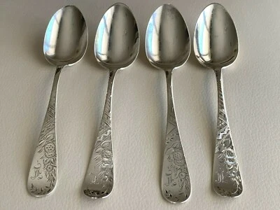 Cucharas antiguas de plata de ley B M Chamberlain & Son 179 gramos Foto 1 de 4