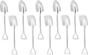 10Pcs Shovel Spoons Stainless Steel Spoon Reusable Dessert Spoons for Coffee Tea - Picture 1 of 12