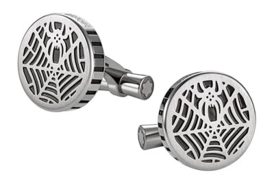 Gemelos Montblanc redondos acero laca araña 114708 6166 GB Foto 1 de 4