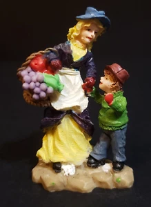 Holiday Time Weihnachtsmann Werkbank Weihnachtsdorf Mutter und Kind Obstkorb - Bild 1 von 7
