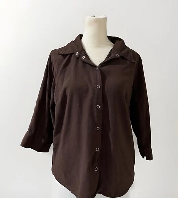 Camisa mujer ARIZONA JEAN CO marrón, mangas 3/4, talla grande grande. Foto 1 de 4