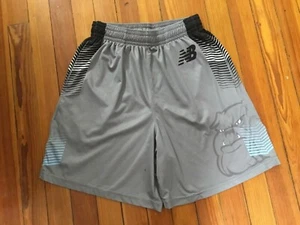 Sport Shorts Elastic Waist “New Balance” Logo Front Gray Color Bulldog - Picture 1 of 4