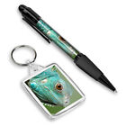 1 długopis i 1 prostokątny brelok Wielki Kajman Niebieski Iguana Jaszczurka Natura #51061