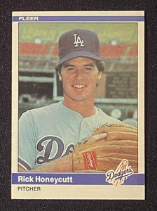 Rick Honeycutt 1984 MLB Los Angeles Dodgers Pitcher Baseball Card Fleer #101 - Picture 1 of 2