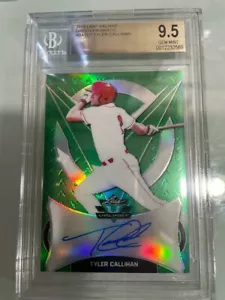 TYLER CALLIHAN 2019 LEAF VALIANT BASEBALL ON CARD AUTO - BGS 9.5 GEM MINT - Picture 1 of 2