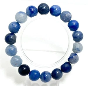 Pulsera de Aventurina Azul Pulida Redonda Hecha a Mano Piedra Preciosa Elástica PGB27 - Imagen 1 de 2