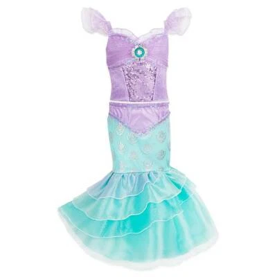 Vestido fantasia Ariel loja Disney novo com etiquetas meninas A Pequena Sereia 4,5/6 2 peças  - Imagem 1 de 4