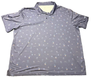 Reebok Shirt Men 4XL Navy Tropical Pineapple Pattern Short Sleeve Golf Polo - Picture 1 of 6