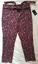 Jules & Leopold Floral Print Belted Pull On Slim Leg Ankle Length Pants XL NEW