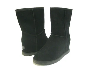 UGG CLASSIC FEMME SHORT WOMEN BOOTS SUEDE BLACK US 6 /UK 4 /EU 37 /JP 23 - Picture 1 of 7