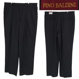 NUOVO pantalone abito Pino Baldini grigio twill plissettato davanti senza orli taglia 46 - Foto 1 di 8