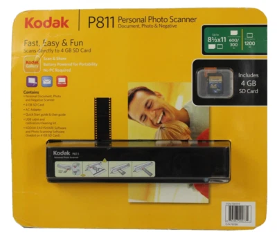 Kodak P811 Personal Photo & Negative Scanner 8x10 Film Roll Document Black New - Image 1 of 4