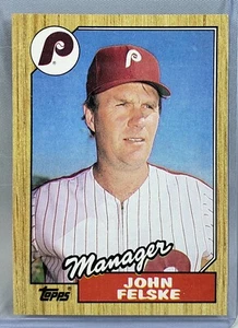 Topps JOHN FELSKE Manager Card #443 | 1987 MLB Baseball Philadelphia Phillies - Picture 1 of 2