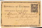 Colombia DOUBLE POSTAL CARD-HG:11-COLON PANAMA ?/MAR/1893(blue)-TO GRA