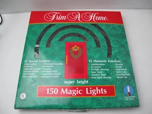 Vintage Christmas Lights 150 Magic Lights Trim A Home 12 Functions Clear Color - Picture 1 of 6