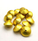 20 Pcs 10X7mm Spacer Puff Brushed Bead 18k Gold Plated Jewelry Making vl-85