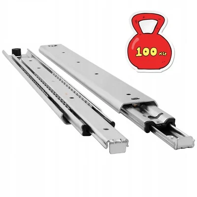Drawer Slides Heavy Duty Full Extension 100kg  300mm-1200mm Ball Bearing Runners - Image 1 of 4