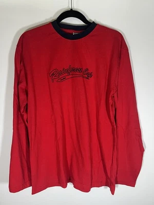 Camiseta Vintage Años 90 Rainforest Café Manga Larga Bordada Logo M Oversize Roja Foto 1 de 4