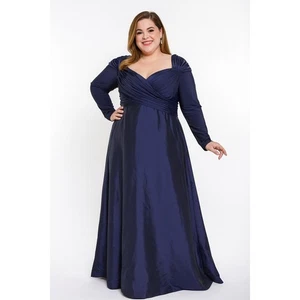 Tadashi Collection Damen Plus 16 blau Seide gerafft Surplice Abendkleid Kleid - Bild 1 von 11
