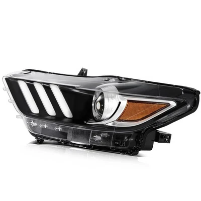 Black Clear Lens Left Side Headlight Assembly For Ford Mustang 2015 2016 2017 Foto 1 de 4