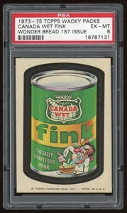 1973 Topps Wacky Packages pegatina Canadá Wet Fink Wonder Bread primera serie PSA 6 - Imagen 1 de 2