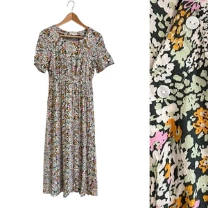 Seraphine Nursing Midi Dress Floral Short Sleeve Sz US 4 - Picture 1 of 9