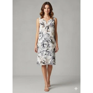 Calvin Klein Floral Scuba Etuikleid Gr. XL ärmellos Mohn Stretch Karriere NEU - Bild 1 von 20