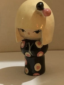 Adorable Resin Painted Kokeshi Doll 2.75” Tall - Picture 1 of 4