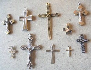 10 Teile Schmuck religiös Kreuze verschiedene Designs,Größen und Farben Nr. 4176 - Bild 1 von 6
