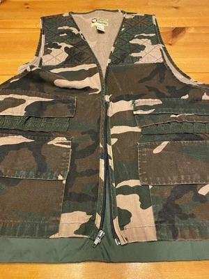 Sports Afield Hunting Vest Mens Med Vintage RealTree Camo Zip-up Padding Pouch - Image 1 of 4