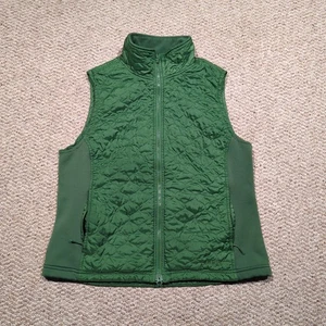 LL Bean Quilted Vest Womens Large Green Thinsulate Outdoor Gorpcore Pockets - Picture 1 of 6