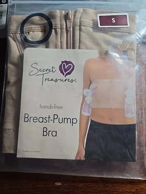 Breast Pump Bra Hands Free Secret Treasures Size Small New Tan - Image 1 of 3