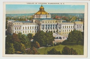 LIBRARY OF CONGRESS Building Gilded Dome Torch Science Washington DC Postcard WB - Picture 1 of 2