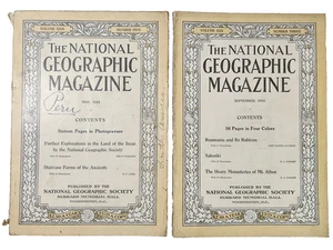 Lot of 2 Antique National Geographic Magazines May 1916 & Sept. 1916 Collectible - Imagen 1 de 20