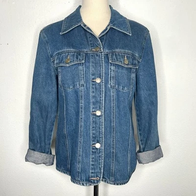 NORDSTROM джинсовая куртка водитель грузовика синий Jean кнопка спереди размер маленький - Изображение 1 из 4