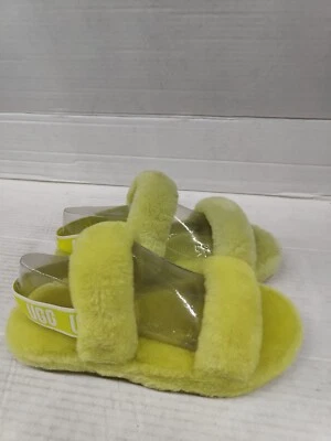 Slides UGG Youth Oh Yeah tamanho 4 | Sandálias fofas | Fuzzy Comfy Wear - Imagem 1 de 4