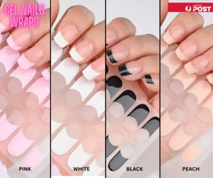 16pcs French Semi-Cured Gel Nail Slider Sticker FREE nail file *UV Lamp Required - Picture 1 of 19